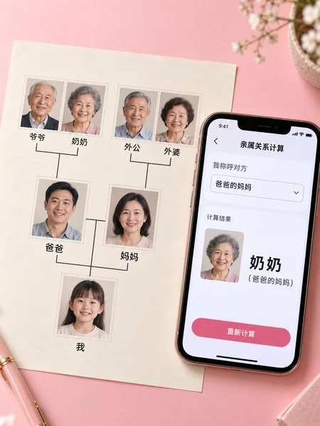 亲属关系计算器示意图